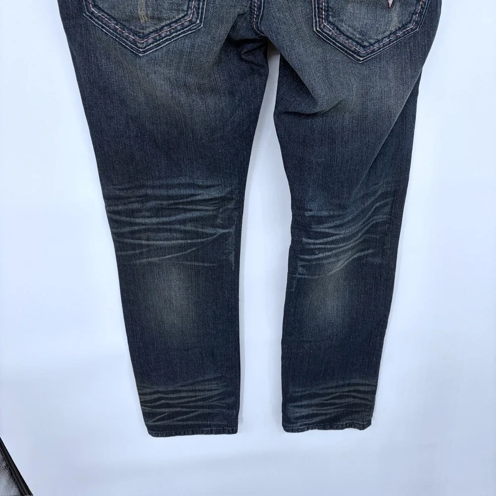 Affliction Gage Jeans Size 34 Mens Denim Biker Grunge Distressed Grunge Dark Y2K